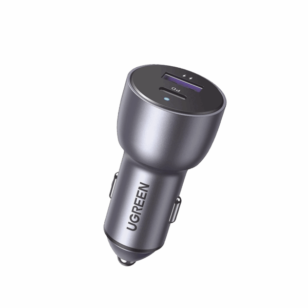 Cargador de Auto 52.5W | Puerto USB-A y USB-C | Carga Rápida | Compatible con Vehículos de 12 y 24 VCD | PD3.0 + QC3.0 | Chip Inteligente | Diseño Compacto  Mayor Eficiencia Energética | Caja de Aluminio.