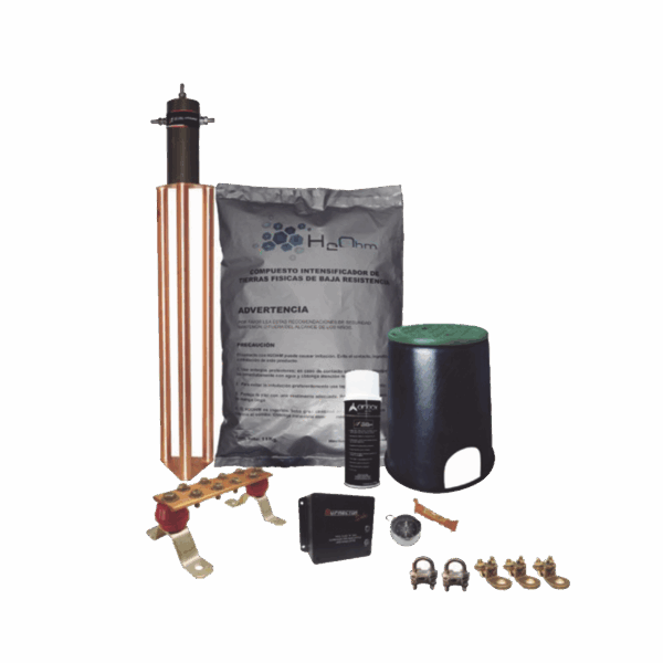 Kit de Tierra Física con Electrodo Magnetoactivo de 45 AMP Y Supresor de Picos SOHO