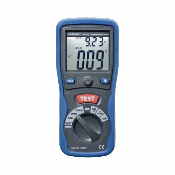 KIT de Medidor de Resistencia a Tierra Digital ( Terrómetro ), a 3 hilos  CAT III / 1000 V.