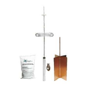 Kit Básico de Pararrayo con Punta Dipolo y Electrodo Tipo Rehilete. Instalación en Poste o Torre.