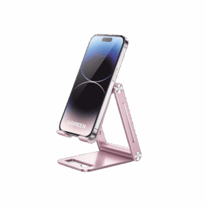 Soporte para Teléfono Celular de Aluminio / Angulo Ajustable / Amplia Compatibilidad con dispositivos de 4.7” a 7.9” / Antideslizante / Antiarañazos / Plegable / Color Rosa