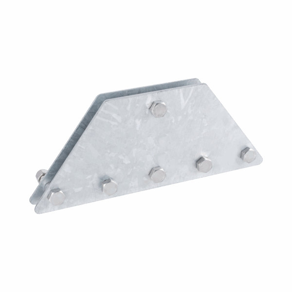 Placas igualadoras con tornillería y separadores, para 6 retenidas. Galvanizado en inmersión.