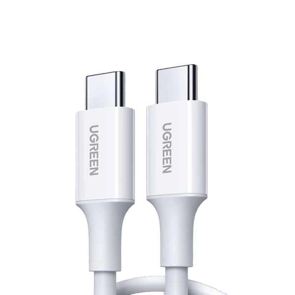 Cable USB-C a USB-C | 1 Metro | Carga Rápida de hasta 60W | Transferencia de datos de 480 Mbps | PD3.0 | QC 4.0/3.0/2.0 | FPC | AFC | Duradero y Flexible| Caja ABS | Cubierta de TPE | Color Blanco.