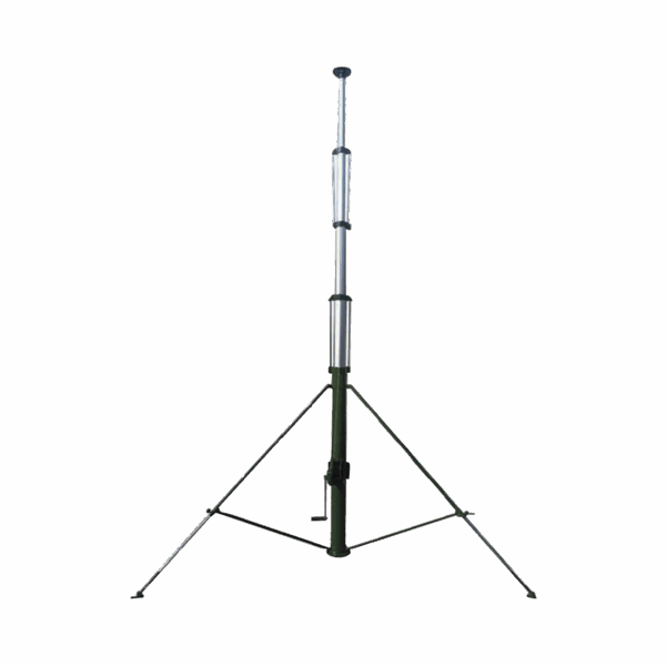 Mástil Telescópico Retraible Manual de 12 metros con Accesorios. Incluye Tripie.