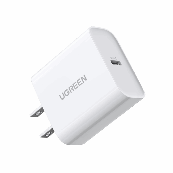 Cargador USB-C de 20W | 1 USB-C de Carga Rápida | QC4.0+ | PD3.0 | PPS | BC1.2| Carga Inteligente | Chip PWM | Múltiple Protección | Mayor Eficiencia Energética | Tamaño Compacto | Carcasa Ignifuga | Color Blanco.