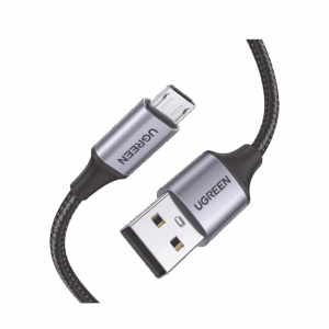 Cable USB-A a Micro USB | 1 Metro | Carga Rápida | QC 3.0/2.0 | FPC | AFC | Transferencia de datos de 480 Mbps | Recarga hasta 18W | Protección Integrada | Caja de Aluminio | Nylon Trenzado | Color Negro.