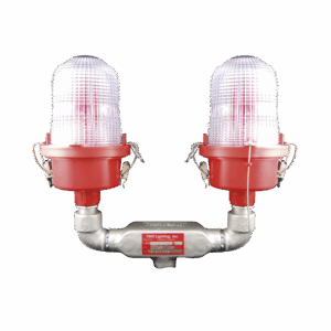 Lámpara de Obstrucción Roja Certificada/ Luz Fija Tipo L-810 Doble LED/ 120 – 240 Vca/ Luz Infraroja