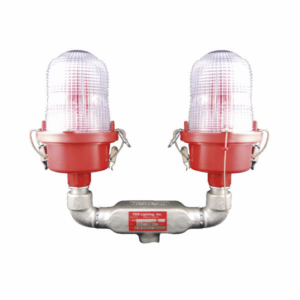 Lámpara de Obstrucción Roja Certificada/ Luz Fija Tipo L-810 Doble LED/ 120 - 240 Vca/ Luz Infraroja