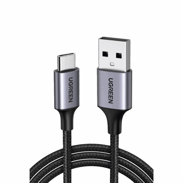 Cable USB-A a USB-C | 1 Metro | Transferencia de datos de 480 Mbps | Carga Rápida | QC 4.0/3.0/2.0 | FPC | AFC | Protección Integrada | Caja de Aluminio | Nylon Trenzado | Color Negro.