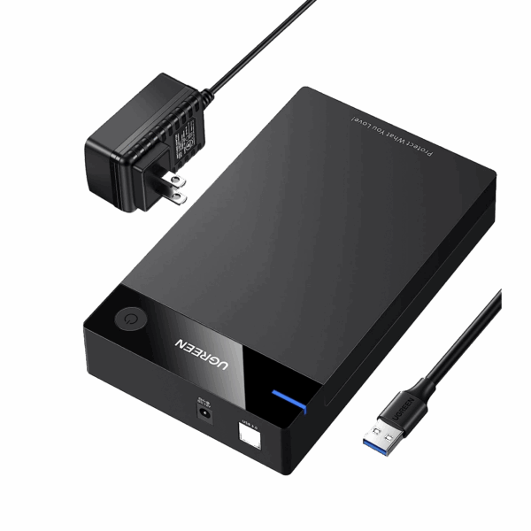Carcasa de Disco Duro para  3.5" y  2.5" (Enclosure) | Con Cable USB 3.0 | Para HDD 3.5" / SSD 2.5" | SATA I/II/III | UASP | Hasta 16 TB | Compatible con Windows, Linux, Mac OS | No Requiere Controlador | Cable 1m | Incluye Adaptador d