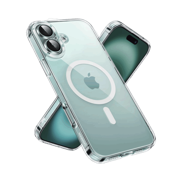 Funda protectora magnética transparente UGREEN Classy para iPhone 16 Plus (transparente)