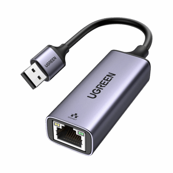 Adaptador de Red USB-A 3.0 a RJ45 /Admite 10/100/1000 Mbps / Caja de Aluminio / Longitud del cable 10 cm