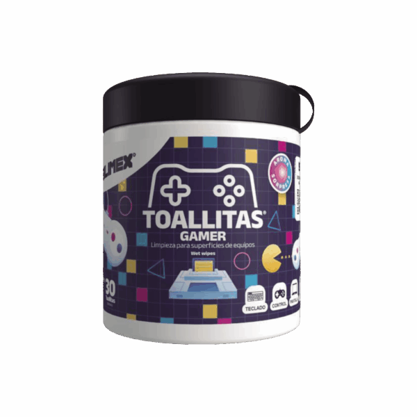 Toallitas Gamers, Excelente Opción Para Gamers que buscan Mantener sus Consolas y Accesorios en Perfecto Estado, Libres de Suciedad y Protegidos Contra Bacterias.