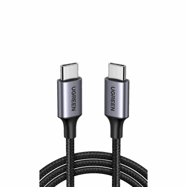 Cable USB-C a USB-C | 2 Metros | Transferencia de datos de 480 Mbps | Carga Rápida de hasta 60W | QC 4.0/3.0/2.0 | PD3.0 | FPC | AFC | Protección Integrada | Caja de Aluminio | Nylon Trenzado | Color Negro.
