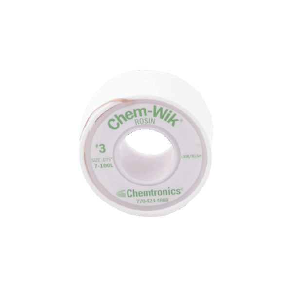 Rollo de Desoldar Chemtronics, 100 ft, 30 mts, 0.075 inches.