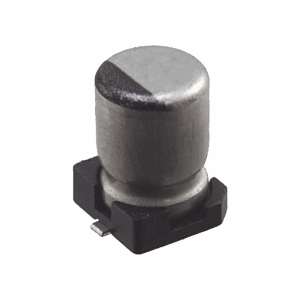 Capacitor Electrolítico de Aluminio tipo SMD de 10uF, 35V, 20%, 5 x 6.1 mm.
