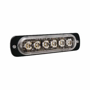 Luz Auxiliar de 6 LED, Roja, Bisel Negro, Lente Transparente