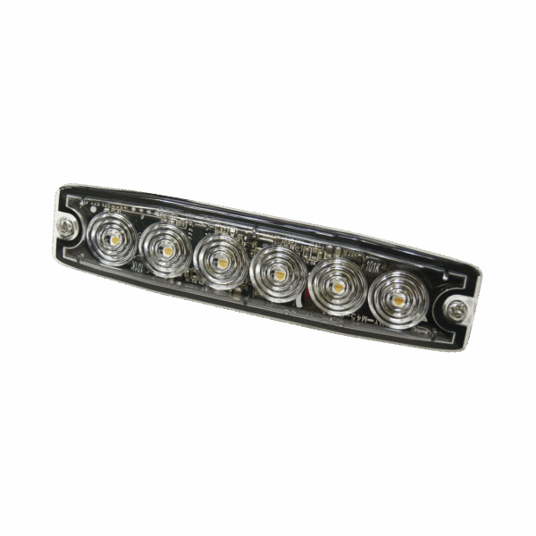 Luz Auxiliar de 6 LED, ámbar, SAE Clase I, lente transparente