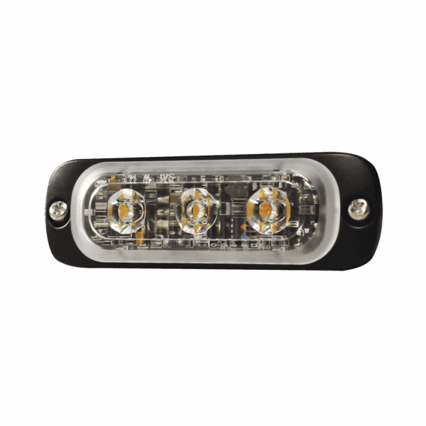 Luz Auxiliar de 3 LED, Roja, SAE, 12-24 Vcd, Lente transparente