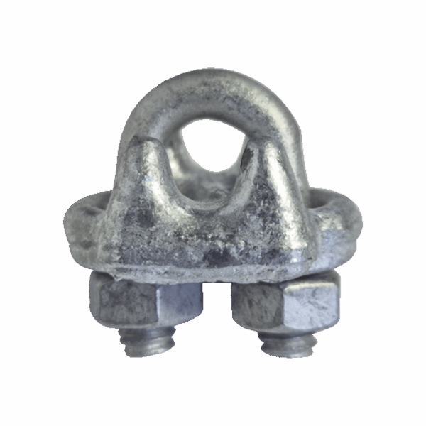 Nudo/ Perro/ Abrazadera Acero Forjado para Cable de 3/16" Galv. Inmersión en Caliente.