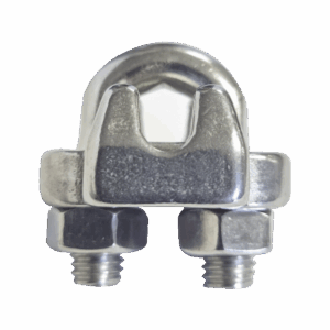 Nudo/ Perro/ Abrazadera Acero Forjado para Cable de 1/8″, Acero Inoxidable.