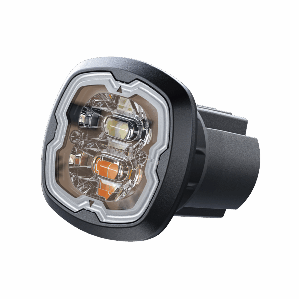 Estrobo Oculto, 6 LED, rojo/azul, SAE Clase I, Empotrable, lente transparente