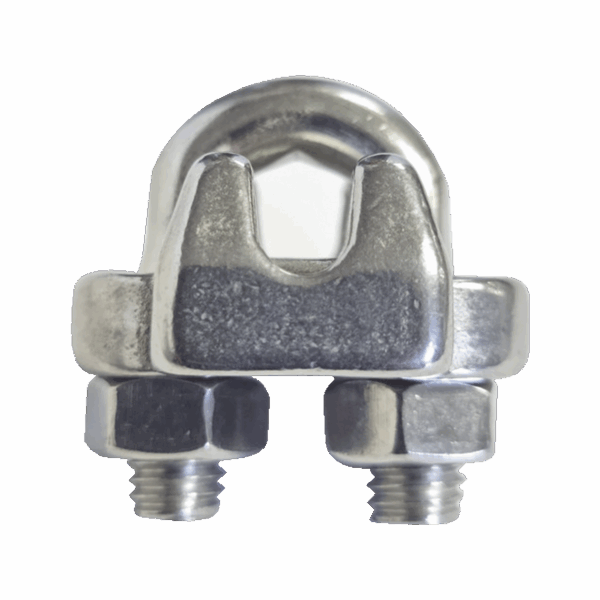 Nudo/ Perro/ Abrazadera Acero Forjado para Cable de 1/4", Acero Inoxidable.