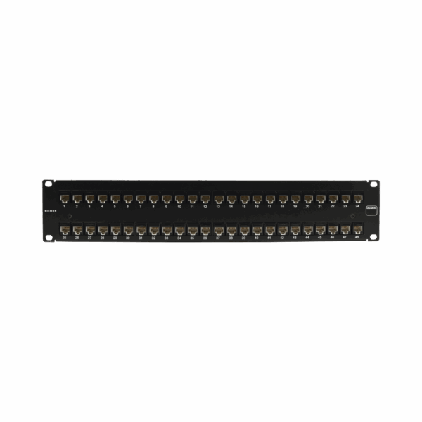 Patch Panel UltraMAX. UTP, Precargado con Jacks Cat6A, 48 Puertos, Plano, 2U