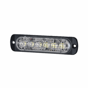 Luz Auxiliar de 12 LED, Rojo/Azul, SAE, Bisel Negro, Lente Transparente