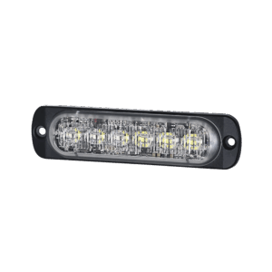 Luz Auxiliar de 12 LED, Ambar/Claro, SAE, Bisel Negro, Lente Transparente
