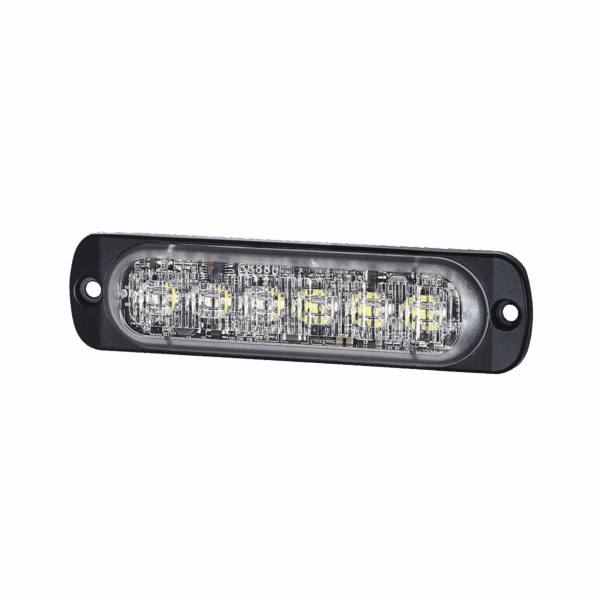 Luz Auxiliar de 12 LED, Ambar/Claro, SAE, Bisel Negro, Lente Transparente