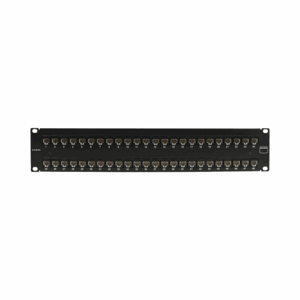 Patch Panel UltraMAX. UTP, Precargado con Jacks Cat5e, 48 Puertos, Plano, 2U