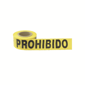 Cinta para barricada “PROHIBIDO EL PASO” de 100 m y ancho de 3″.