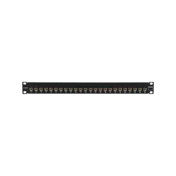 Patch Panel UltraMAX. UTP, Precargado con Jacks Cat5e, 24 Puertos, Plano, 1U