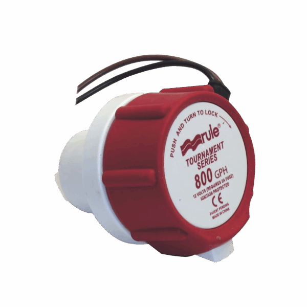 Bomba de reemplazo para serie Tournament de 800 galones por hora, a 12 Volts de corriente directa.