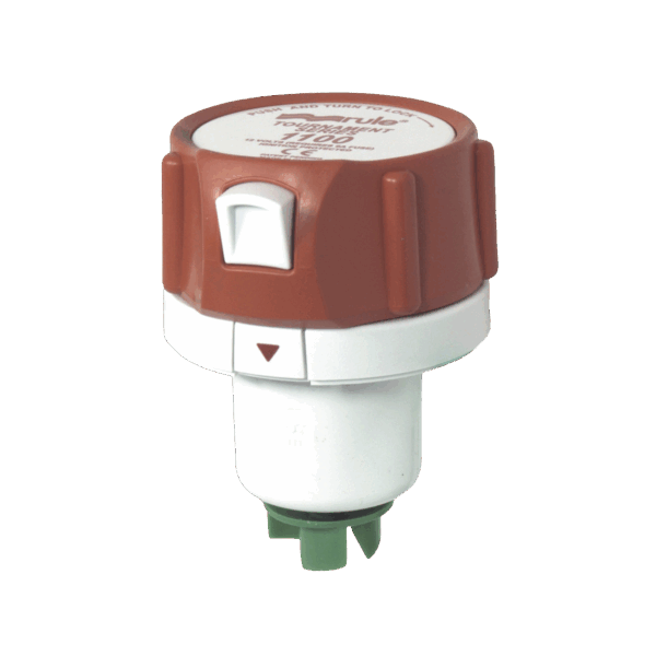 Bomba sumergible para carnada de 1100 galones por hora, a 12 Volts de corriente directa.