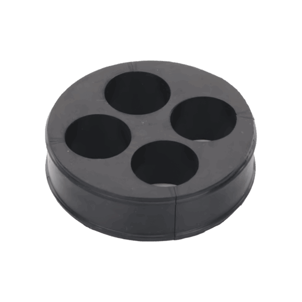Inserto de Caucho de 4" Con Cuatro Orificios para Cable de 7/8 in
