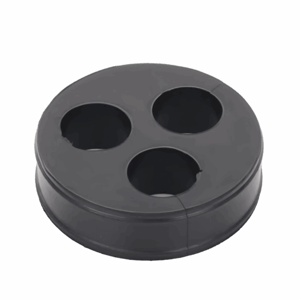 Inserto de Caucho de 4" Con Tres Orificios para Cable de 7/8 in