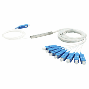 Splitter (Divisor Óptico) tipo PLC, 1×8, conectores SC/UPC