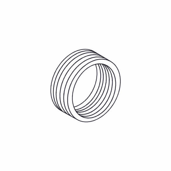 Reducción Bushing Aluminio de 2" a 3/4" / Con Recubrimiento de Uretano Purpura.