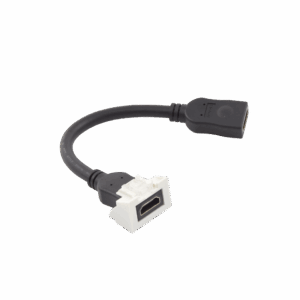 Adaptador HDMI con Pigtail Hembra-Hembra, Para vídeo 720, 1080p, 4K UHD Compatible con Faceplates MAX Siemon de 2 salidas, Color Blanco
