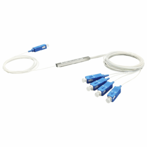 Splitter (Divisor Óptico) tipo PLC, de 1×4, conectores SC/UPC