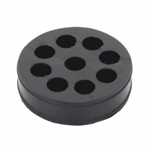 Inserto de Caucho de 4″ Con Nueve Orificios para Cable de 1/2 in