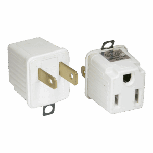Adaptador clavija de aterrizado a polarizado 2 piezas ABS