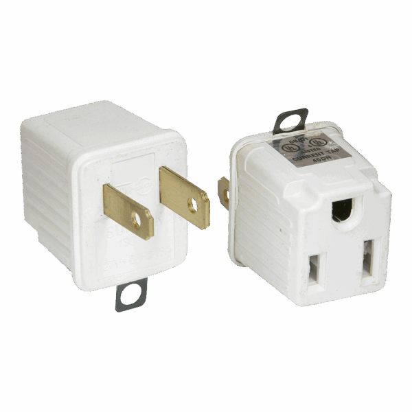 Adaptador clavija de aterrizado a polarizado 2 piezas ABS