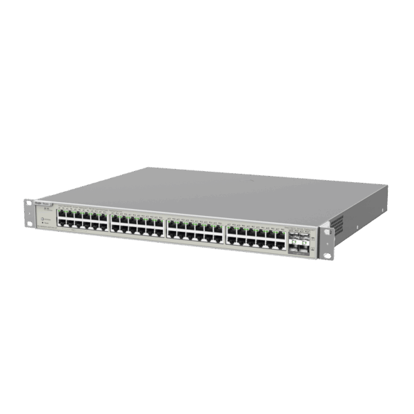 Switch Administrable Capa 3 con 48 puertos Gigabit PoE 802.3af/at + 4 SFP+ para fibra 10Gb, gestión gratuita desde la nube, 740W