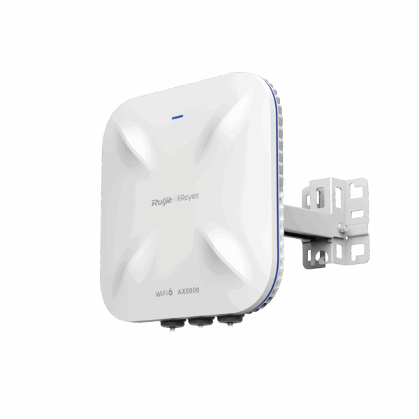 Punto de Acceso Mesh Wi-Fi 6 Industrial para Exterior Omnidireccional 5.95Gbps, MU-MIMO 4x4, 360°, Filtros Anti Interferencia y Auto Optimización con IA, puerto eth 2.5G y SFP