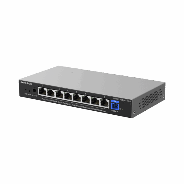 e-Lighten ONU / Switch PoE+ Hibrido, Capa 2 con un Puerto PON 1G SC/UPC y 8 Puertos Ethernet PoE+ 1G hasta 120 Watts y 100 Clientes