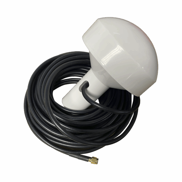 Antena marina de GPS con conector SMA- Macho en frecuencia 1575.42 MHz de 28 dBi. Incluye soporte rotativo