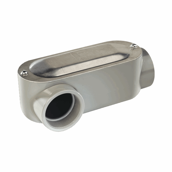 Caja oval roscada tipo LR de 1 1/4" (31.8 mm) Incluye tapa y tornillos.